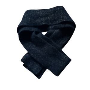 Cashmere Black Scarf with Gold Shimmer Narrow 67 inches